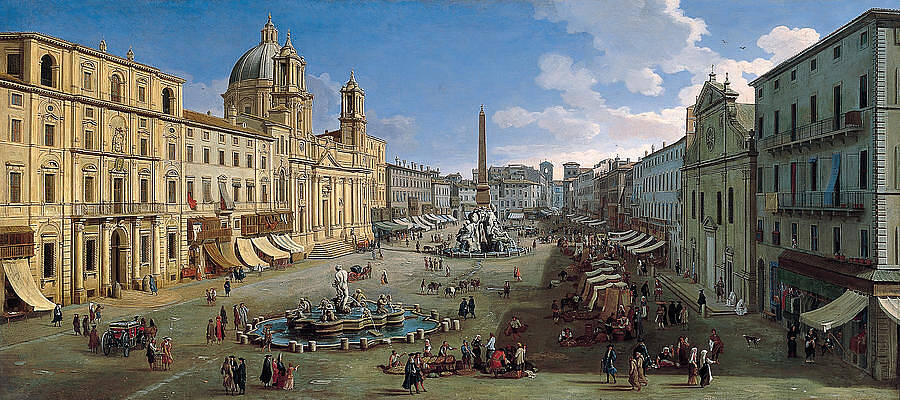 Piazza Navona Rome Print by Gaspar Van Wittel