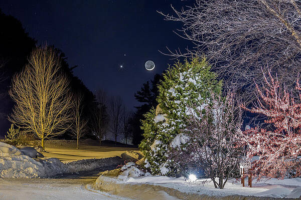 Wall Art - Photograph - Planets and Moon Align in Bethlehem by White Mountain Images