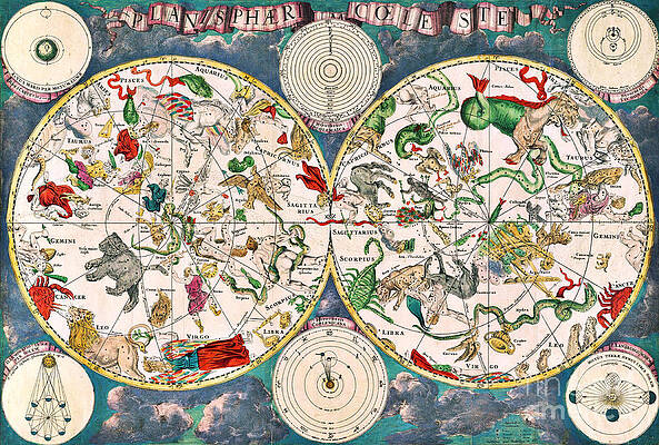 Wall Art - Photograph - Planisphere Coeleste Star Map 1680 by Science Source