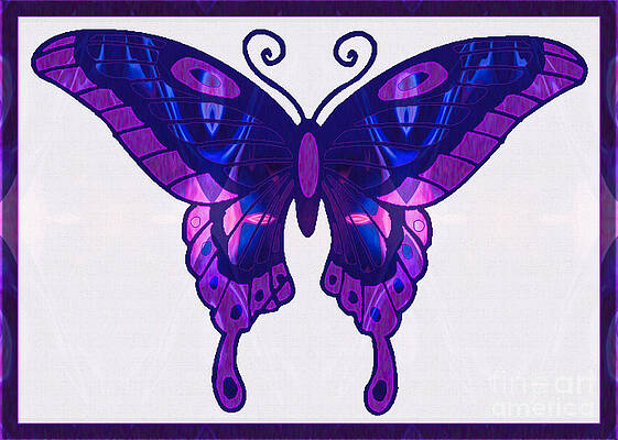 Wall Art - Digital Art - Playing With Purple Abstract Butterfly Art by Omaste Witkowski by Omaste Witkowski