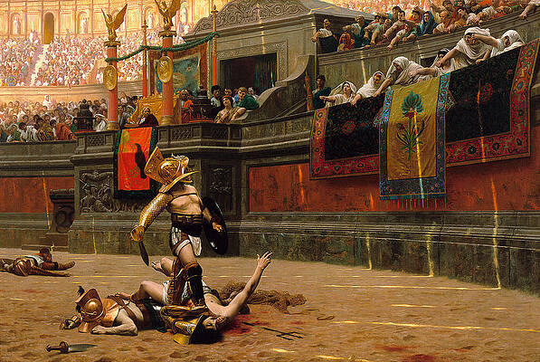Pollice Verso. With a turned thumb Print by Jean-Leon Gerome