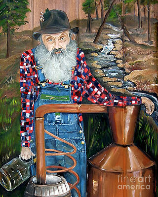 Wall Art - Painting - Popcorn Sutton - Bootlegger - Still by Jan Dappen
