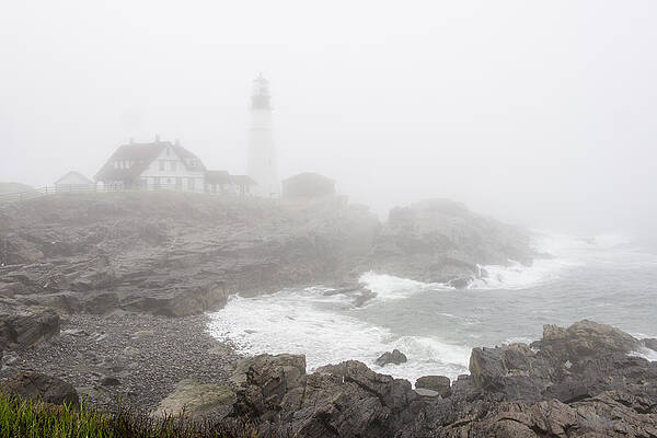 Wall Art - Photograph - Portland Head Light In Fog by Andrew J. Martinez