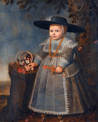 Portrait of a boy Print by Willem van der Vliet
