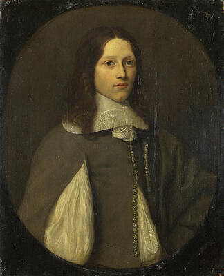 Portrait of a Young Man in Grey Print by Abraham Raguineau