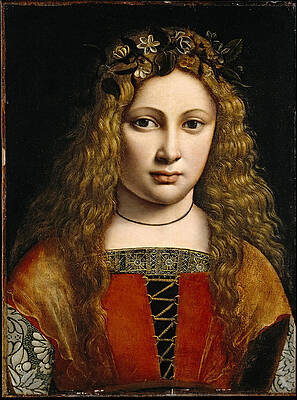 Portrait of a Youth Crowned with Flowers Print by Giovanni Antonio Boltraffio