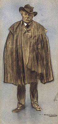 Portrait of Albert de Sicilia Llanas Print by Ramon Casas