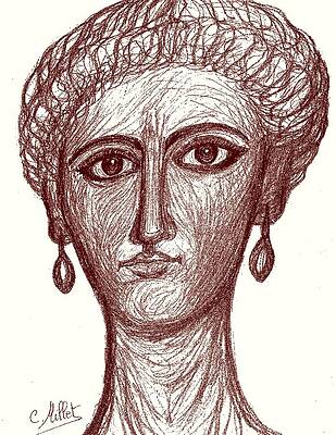 Portrait of ancient roman woman inspired from portraits of Fayum by Cindy MILLET Portrait of ancient roman woman inspired from portraits of Fayum by Cindy MILLET