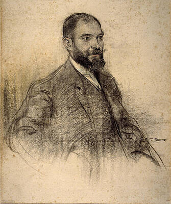 Portrait of Bartomeu Amengual Print by Ramon Casas