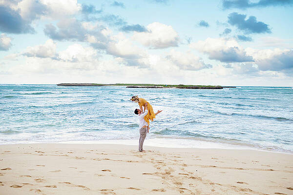 Wall Art - Photograph - Portrait Of Couple On Beach By Ocean by Joshua Rainey