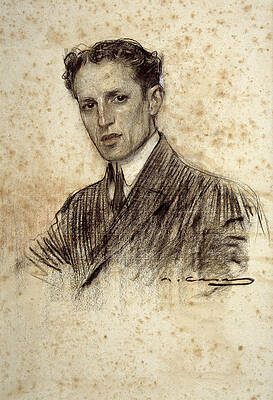 Portrait of Felip Rodes Print by Ramon Casas