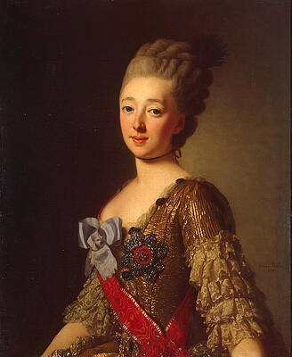Portrait of Grand Duchess Natalia Alexeyevna Print by Alexander Roslin