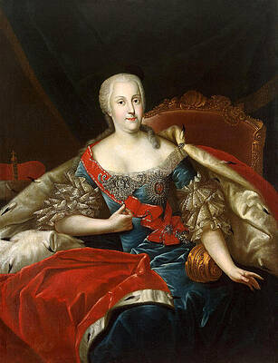 Portrait of Johanna Elisabeth Princess of Anhalt-Zerbst Print by Antoine Pesne