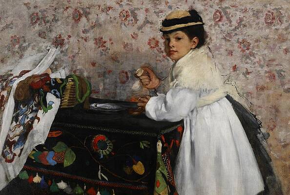 Wall Art - Painting - Portrait of Mademoiselle Hortense Valpincon by Edgar Degas
