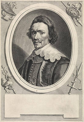 Wall Art - Drawing - Portrait Of Theodore John Dirk Graswinckel by Theodor Matham And Michiel Jansz Van Mierevelt