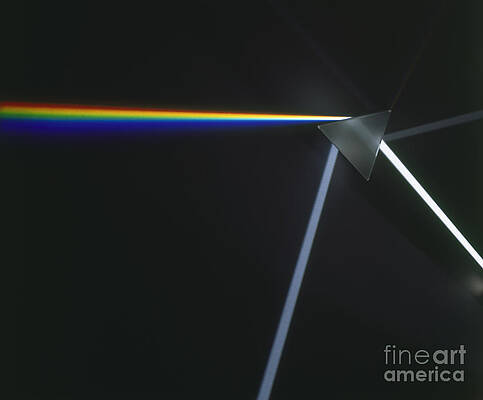 Wall Art - Photograph - Prism Refracting Light On Glass Triangle by Mike Dunning / Dorling Kindersley