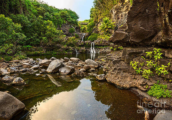 Wall Art - Photograph - Private Pool Paradise - the beautiful scene of the Seven Sacred Pools of Maui. by Jamie Pham