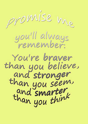 Nature Digital Art - Promise Me - Winnie The Pooh - Yellow by Georgia Clare