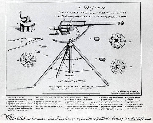Wall Art - Photograph - Puckle Defence Gun Patent, 1718 by Science Source