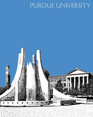 Wall Art - Digital Art - Purdue University 2 - Engineering Fountain - Slate by DB Artist