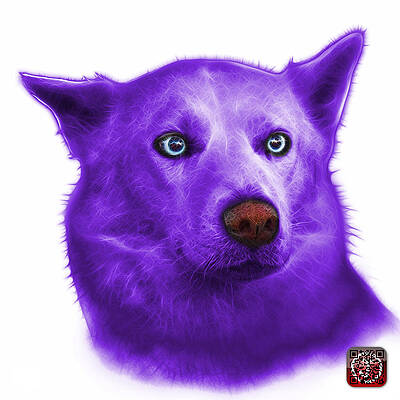 Wall Art - Painting - Purple Mila - Siberian Husky - 2103 - WB  by James Ahn