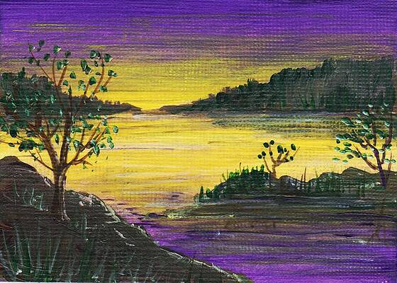 Wall Art - Painting - Purple Sunset by Anastasiya Malakhova