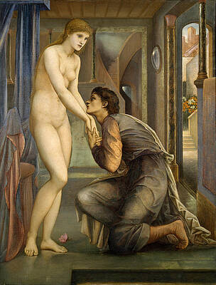 Pygmalion and the Image - The Soul Attains Print by Edward Burne-Jones