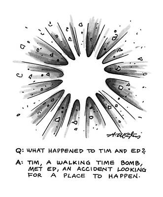 Wall Art - Drawing - Q: What Happened To Tim And Ed?
A: Tim by Henry Martin