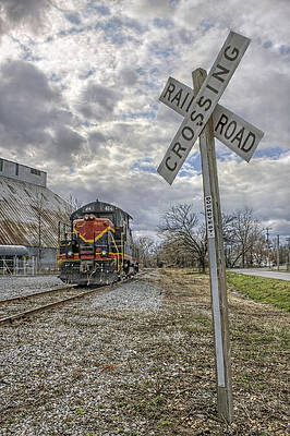 Wall Art - Photograph - Railroad Crossing with Engine 414 by Jason Politte