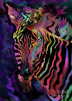 Wall Art - Digital Art - Rainbow Zebra by MGL Licensing