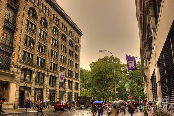 Wall Art - Photograph - Raining at NYU by David Bearden