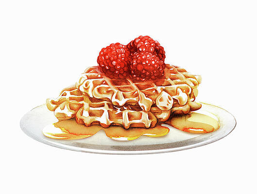 Wall Art - Painting - Raspberry Waffles Oozing With Honey by Ikon Ikon Images