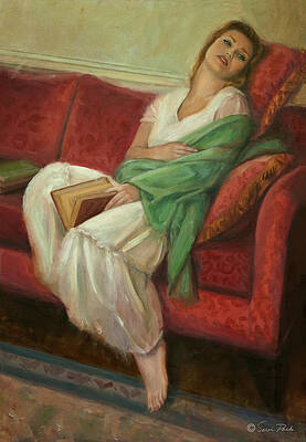 Reclining with Book by Sarah Parks Reclining with Book by Sarah Parks