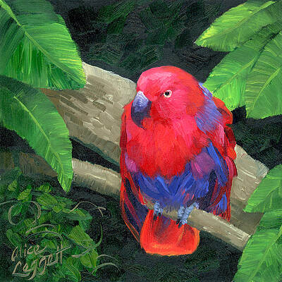 Wall Art - Painting - Red Bird by Alice Leggett