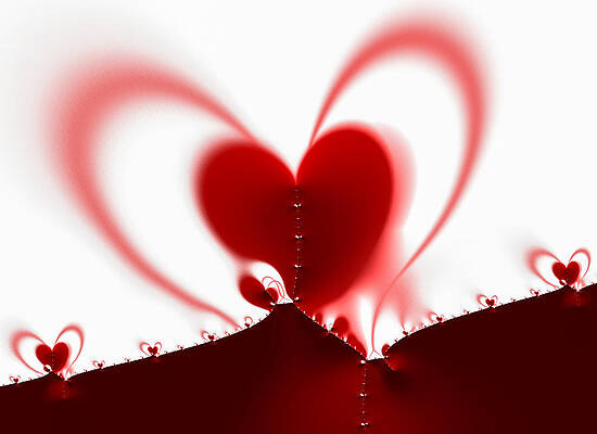 Wall Art - Digital Art - Red fractal valentine heart by Matthias Hauser