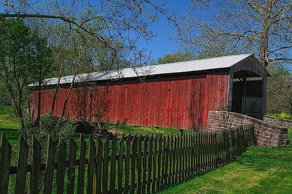Wall Art - Photograph - Red Run Covered Bridge  by Dave Sandt