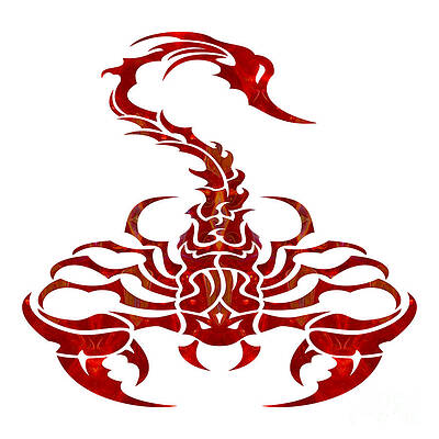 Wall Art - Digital Art - Red Scorpion Fantasy Designs Abstract Holiday Art by Omaste Witk by Omaste Witkowski