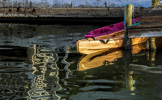 Reflections with Kayaks by Sally Mitchell Reflections with Kayaks by Sally Mitchell