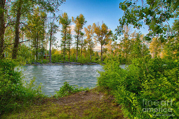 Washington Digital Art - Relax By The Methow Rivers Edge by Omaste Witkowski