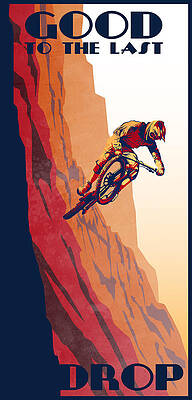 Wall Art - Painting - Retro cycling fine art poster Good to the Last Drop by Sassan Filsoof