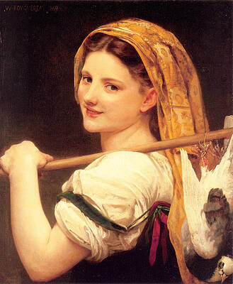 Returned from the market Print by William-Adolphe Bouguereau