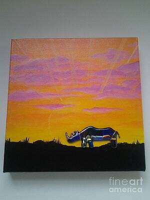 Rhino at Sunset by Michele Palenik