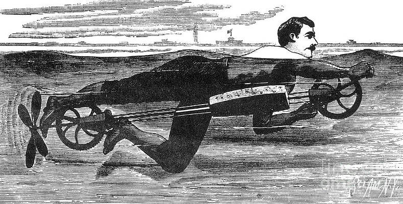 Wall Art - Photograph - Richardsons Swimming Device 1880 by Science Source