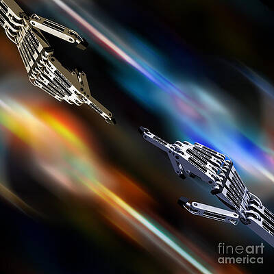 Wall Art - Photograph - Robot Fingers Touching by Mike Agliolo