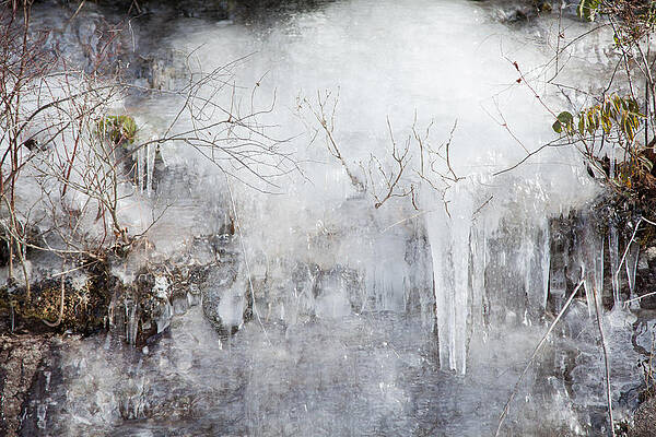 Rock Wall and Ice by Mother Turtle Photography Images by Marsia Shuron