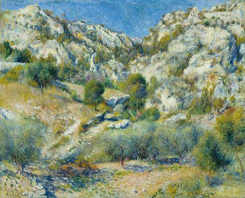 Rocky Crags at L Estaque Print by Pierre-Auguste Renoir