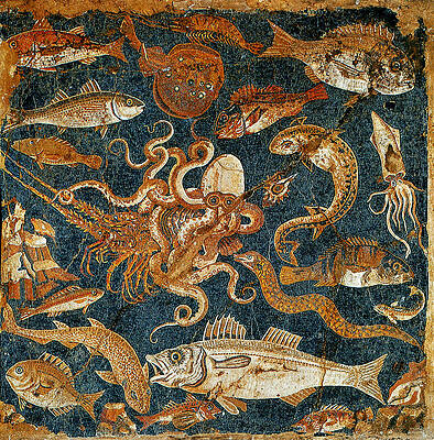 Wall Art - Photograph - Roman Marine Mosaic, 2nd Century Bc by Science Source