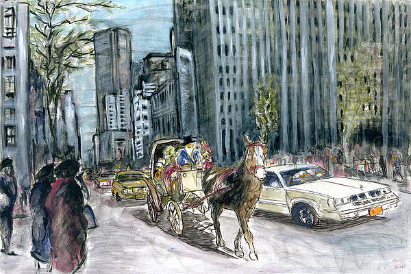 New York 5th Avenue Ride - Fine Art Painting by Peter Potter New York 5th Avenue Ride - Fine Art Painting by Peter Potter