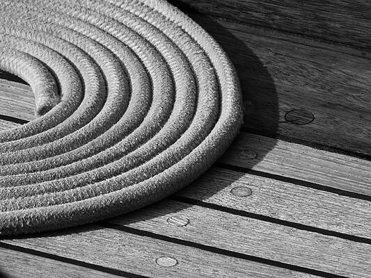 Wall Art - Photograph - Rope Coil BW by Tony Grider
