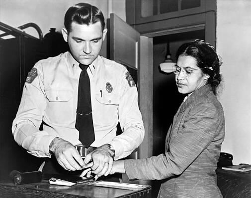 Wall Art - Photograph - Rosa Parks Gets Fingerprinted by Underwood Archives